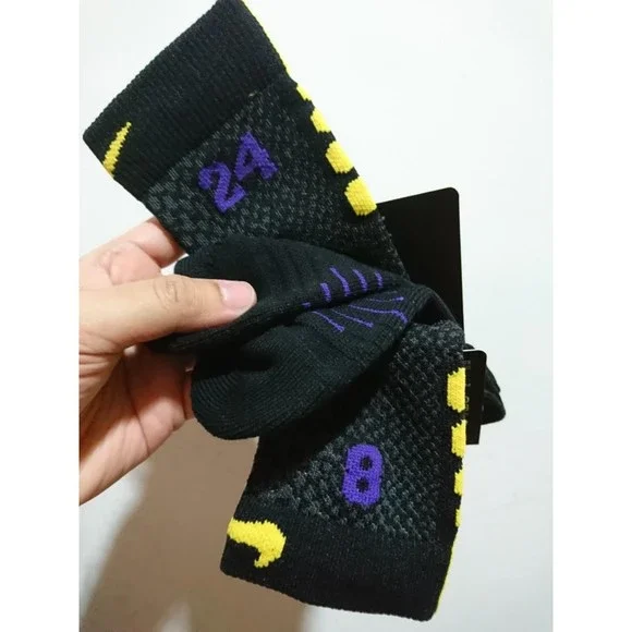 Nike KOBE Lakers BLACK MAMBA CITY EDITION Elite Crew Socks Size US 8-12 - Picture 7 of 11